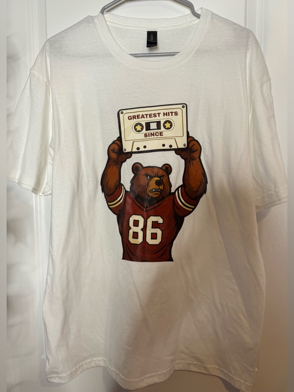 1986 bears shirt short sleeve size large 100% cotton